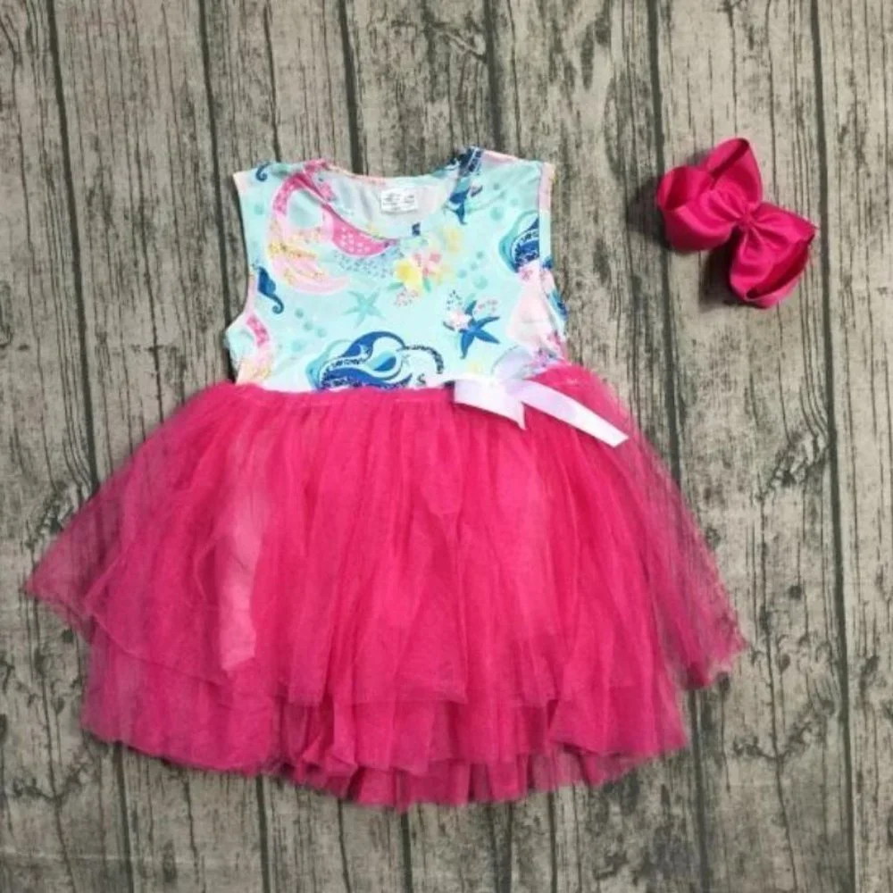 Baby Girls Boutique Dress Lot Mermaid Tutu Tie Dye
